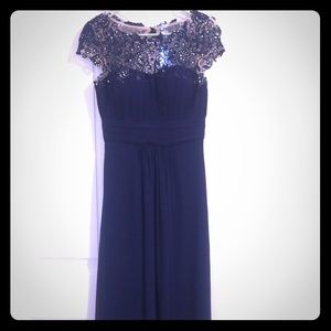 Formal Navy blue dress with lace